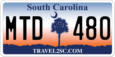 SC license plate MTD480