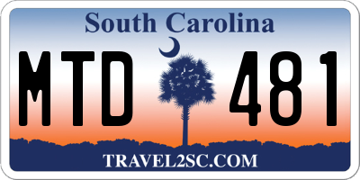 SC license plate MTD481
