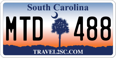 SC license plate MTD488