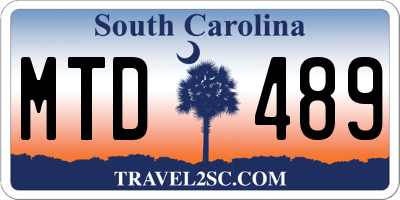 SC license plate MTD489