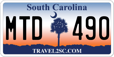 SC license plate MTD490
