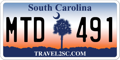 SC license plate MTD491