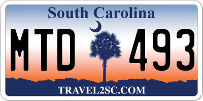 SC license plate MTD493