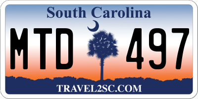 SC license plate MTD497