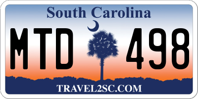 SC license plate MTD498