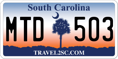 SC license plate MTD503