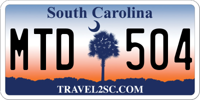 SC license plate MTD504