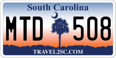 SC license plate MTD508