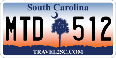 SC license plate MTD512