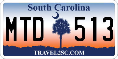 SC license plate MTD513