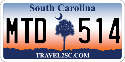 SC license plate MTD514