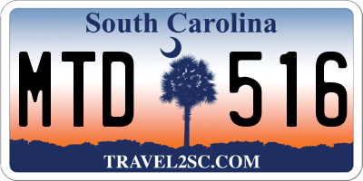 SC license plate MTD516