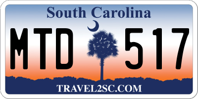 SC license plate MTD517