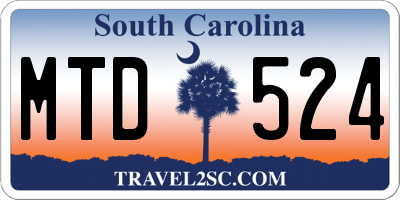 SC license plate MTD524