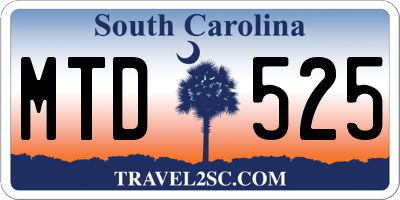 SC license plate MTD525
