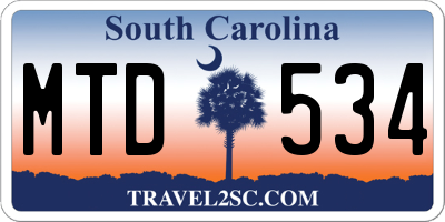 SC license plate MTD534