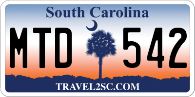 SC license plate MTD542