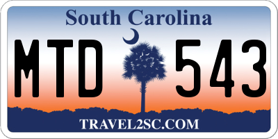 SC license plate MTD543