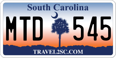 SC license plate MTD545