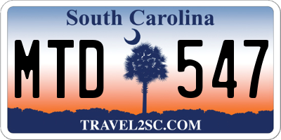 SC license plate MTD547