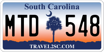 SC license plate MTD548