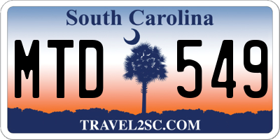 SC license plate MTD549