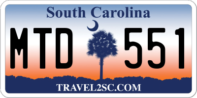 SC license plate MTD551