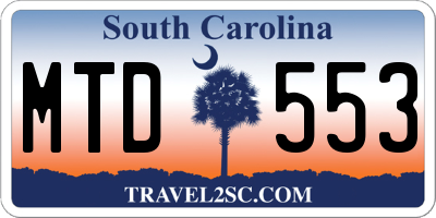SC license plate MTD553