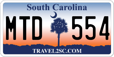 SC license plate MTD554