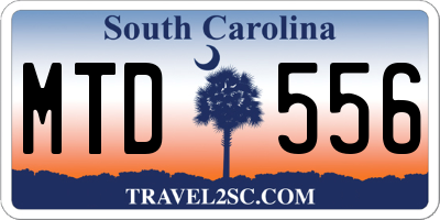 SC license plate MTD556