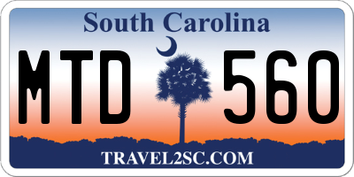 SC license plate MTD560