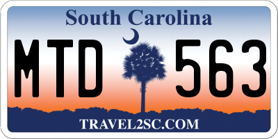 SC license plate MTD563
