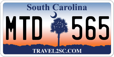 SC license plate MTD565