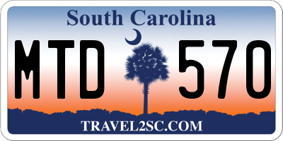 SC license plate MTD570