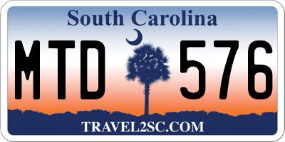 SC license plate MTD576