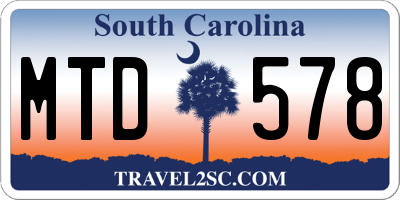 SC license plate MTD578