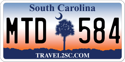 SC license plate MTD584