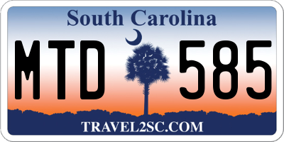 SC license plate MTD585