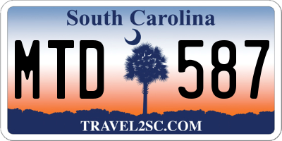 SC license plate MTD587