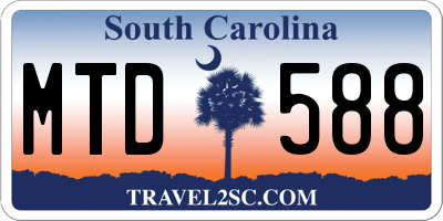 SC license plate MTD588