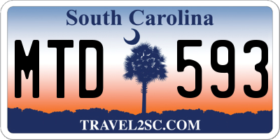 SC license plate MTD593