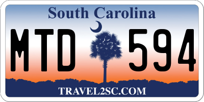 SC license plate MTD594