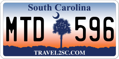SC license plate MTD596
