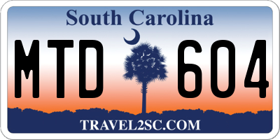 SC license plate MTD604