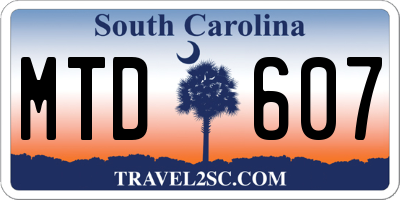 SC license plate MTD607