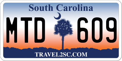 SC license plate MTD609