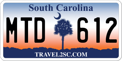 SC license plate MTD612