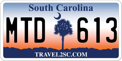 SC license plate MTD613