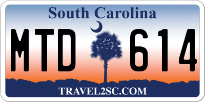 SC license plate MTD614