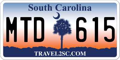 SC license plate MTD615